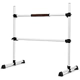 COSTWAY Barra de Ballet Independiente Móvil Altura Regulable Barra de Estiramiento Desmontable Barra de Ballet de Hierro Carga hasta 50 kg (Blanco...