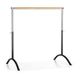 Klarfit Bar Lerina - Barra de Ballet Portátil, Largo 110 cm, Altura Regulable 70-113 cm, Agarraderas de Bloqueo, Tubo de Acero con Recubrimiento en...