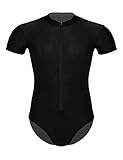 CHICTRY Hombre Maillot Leotardo Gimnasia Ballet Danza Ropa Deportivo de Una Pieza Monos Body Conjunto Manga Corta con Cremallera Lencería para Hombre...