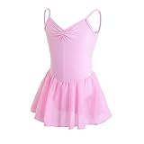 XMSIA Vestidos de Ballet para niña Chicas Suspensores Cross Dance Ropa Princesa Chift Falda Rosa Traje de Baile (Color : A, Tamaño : 160)